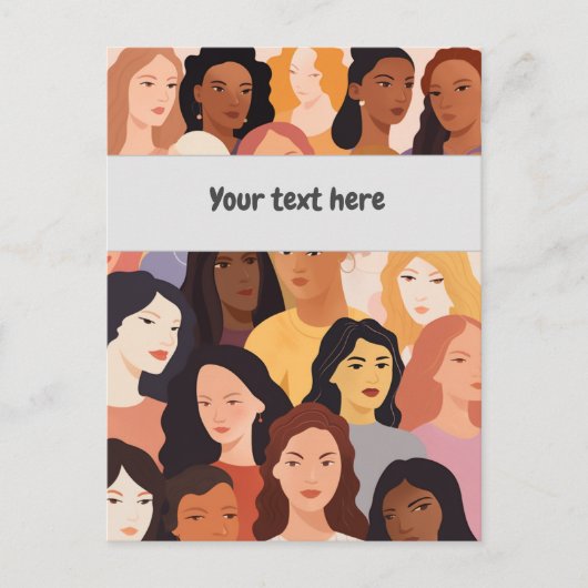 Vrouwen verenigde menigte vergadering briefkaart (Voorkant)