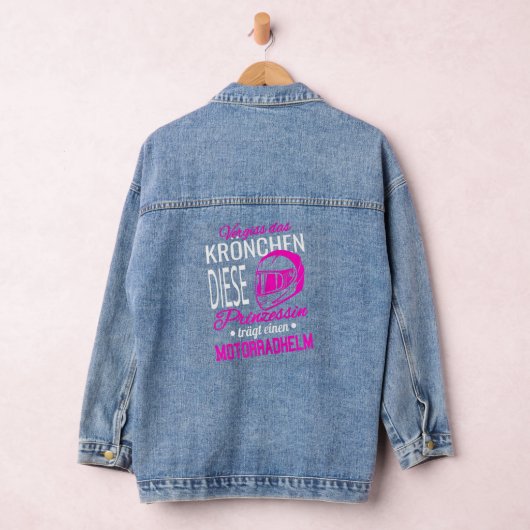 Vrouwen vergeten de kroon in prinses motorhelm denim jacket (Hangar)