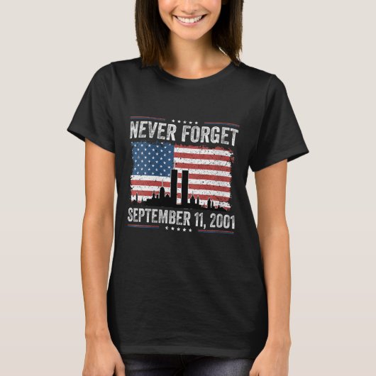 Vrouwen vergeten nooit 11 september 2001 Memorial  T-shirt (Voorkant)