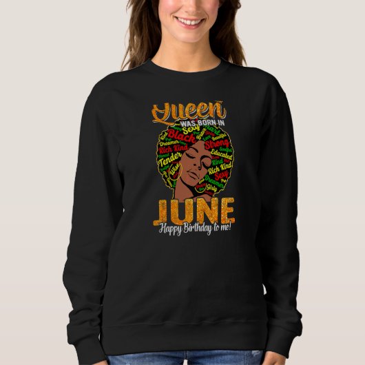 Vrouwen Verjaardag Juneteenth Queen werd geboren i Trui (Voorkant)