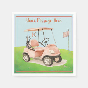 Vrouwen Verjaardag Pensioen Golf Thema Monogram Servet