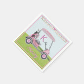 Vrouwen Verjaardag Pensioen Roze Golf Monogram Servet (Hoek)