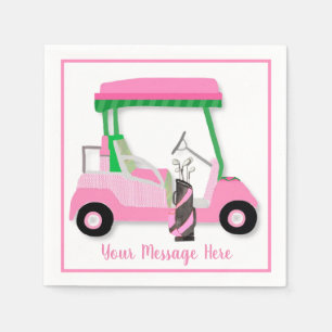 Vrouwen Verjaardag Pensioen Roze Golf Theme Party Servet