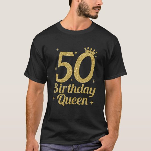 Vrouwen Verjaardag Queen 50ste Verjaardag Queen T  T-shirt (Voorkant)