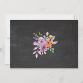 Vrouwen Verjaardagsfeest Foto Bloemen Krijt Uitnod Kaart (Achterkant)