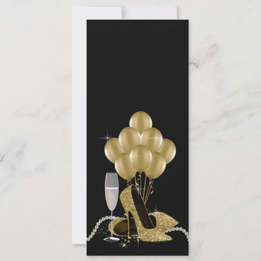 Vrouwen verjaardagsfeestje menu programma's kaart (Achterkant)