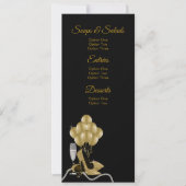 Vrouwen verjaardagsfeestje menu programma's kaart (Voorkant)