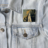 Vrouwen verkracht in het wit vierkante button 5,1 cm (In situ)