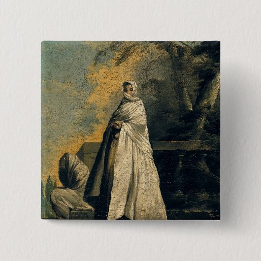 Vrouwen verkracht in het wit vierkante button 5,1 cm (Voorkant)