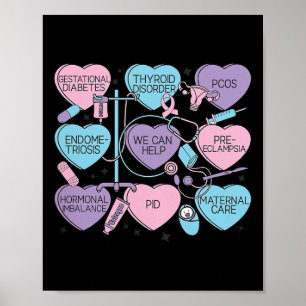 Vrouwen Verloskunde Valentijnsdag Verpleegster Ob Poster