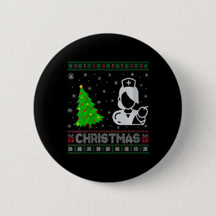 Vrouwen Verloskundige Kerstboom Verlichting Lelijk Ronde Button 5,7 Cm