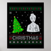 Vrouwen Verpleegkundige Practitioner Xmas Tree Lig Poster (Voorkant)