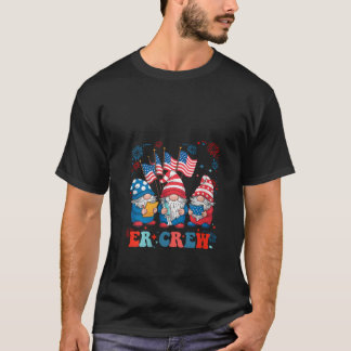 Vrouwen Verpleegster ER Crew Gnomes 4 juli Funny A T-shirt