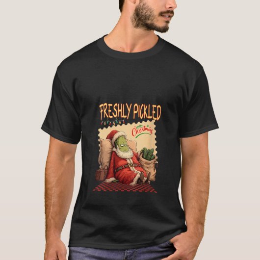 Vrouwen Vers geplukte kerstaugurk Santa Funn T-shirt (Voorkant)