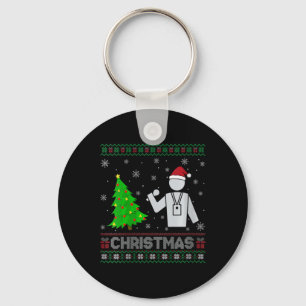 Vrouwen Verslaggever Kerstboom Lighting Ugly Chris Sleutelhanger