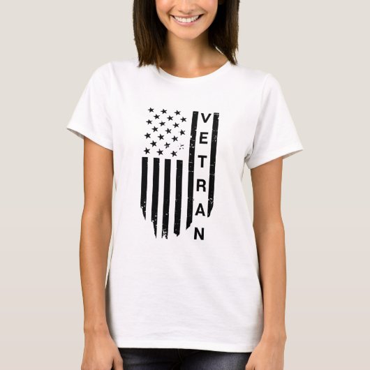 Vrouwen Veteraan Verticaal T-shirt (Voorkant)