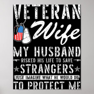 Vrouwen Veteraan Vrouw US Veteran Army Man Soldie Poster