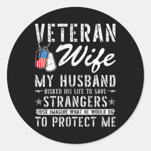 Vrouwen Veteraan Vrouw US Veteran Army Man Soldie Ronde Sticker