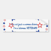 Vrouwen Veteran Blue met sterren op wit Bumpersticker (Voorkant)