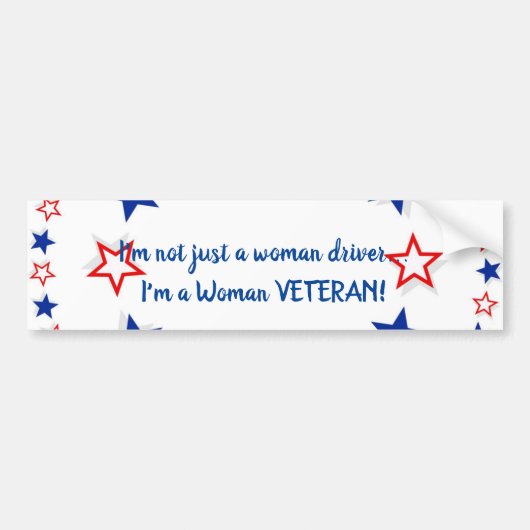 Vrouwen Veteran Blue met sterren op wit Bumpersticker (Voorkant)
