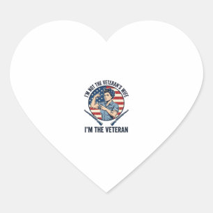 Vrouwen Veteranen Patriottische Vintage Gravure Sh Hart Sticker
