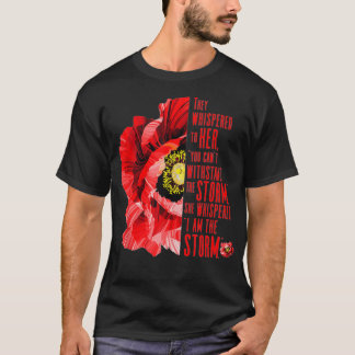 Vrouwen, Veteranen Rode papaver, ik ben het storm, T-shirt