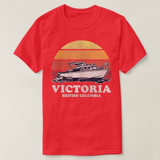 Vrouwen Victoria BC  Boating 70 s Retro Boat T-shirt (Design voorkant)