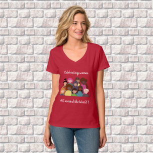 Vrouwen vieren over de hele wereld   feministisch t-shirt