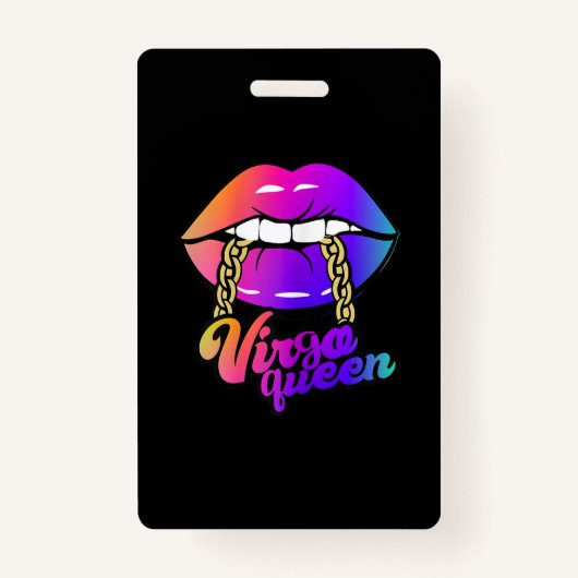 Vrouwen Virgo Queen Zodiac Lips August september Badge (Voorkant)