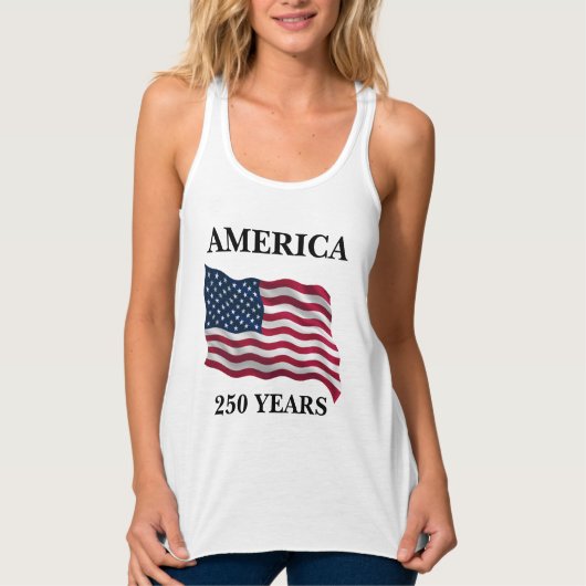 Vrouwen Vlag Amerika 250 Jaar Tanktop (Voorkant)