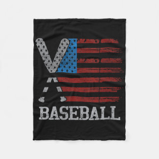 Vrouwen Vlag Amerikaanse Baseball Crossed Bats Bas Fleece Deken