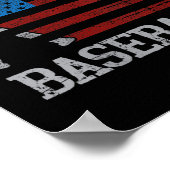 Vrouwen Vlag Amerikaanse Baseball Crossed Bats Bas Poster (Hoek)