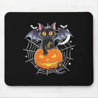 Vrouwen Vleermuis Halloween _ Zwarte Kat Vleermuis Muismat