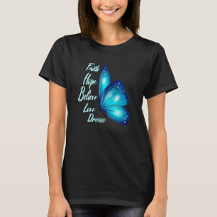 Vrouwen Vlinder Geloof Hoop Liefde Geloof Droompot T-shirt