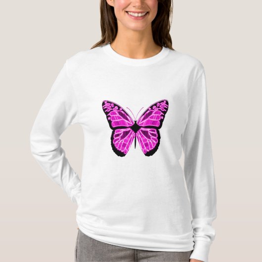 Vrouwen vlinder lange mouw shirt (Voorkant)