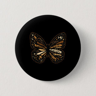Vrouwen Vlinder Zwart Geschiedenis Maand Mannen Vr Ronde Button 5,7 Cm