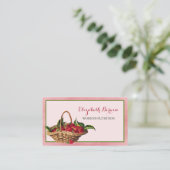 Vrouwen Voeding Girly Roze Aardbeien QR Code Visitekaartje (Staand voorkant)