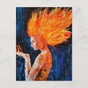 Vrouwen voelen zich brandend poster briefkaart