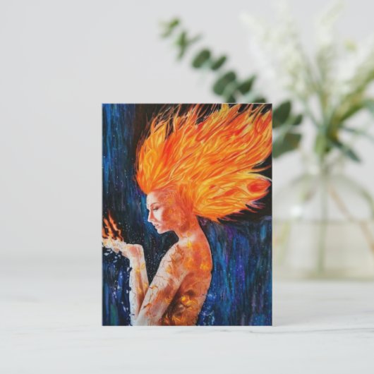 Vrouwen voelen zich brandend poster briefkaart (Staand voorkant)