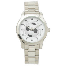 Vrouwen Voetbal Oversized Silver Watch Horloge