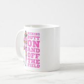 VROUWEN VOETBAL SCHOPPEN KNOOP AAN EN UIT HET VELD KOFFIEMOK (Voorkant links)