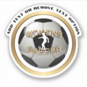 Vrouwen Voetbal Sport Sticker (Voorkant)