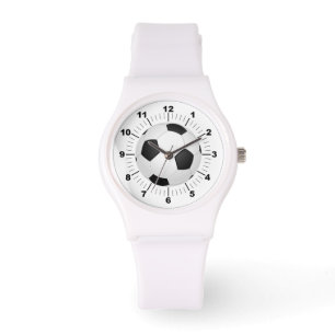 Vrouwen Voetbal Sportief Wit Silicon Horloge
