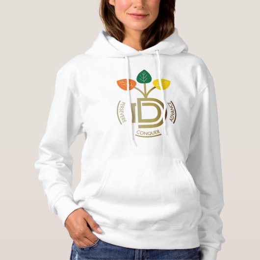 Vrouwen: volharden. Veroveren. voorschot Hoodie (Voorkant)