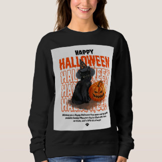 Vrouwen volledige mouwen zwarte shirt met Hallowee
