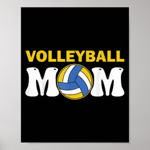 Vrouwen Volleybal Mama Shirt Spel Dag Funny Player Poster