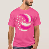 Vrouwen Volleybal Meisjes Amerikaanse Vlag T-shirt (Voorkant)