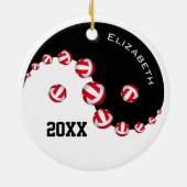 Vrouwen volleybal Yin Yang gepersonaliseerd Keramisch Ornament (Achterkant)