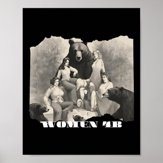 Vrouwen voor Beren 4b Beweging Feministische Empow Poster (Voorkant)