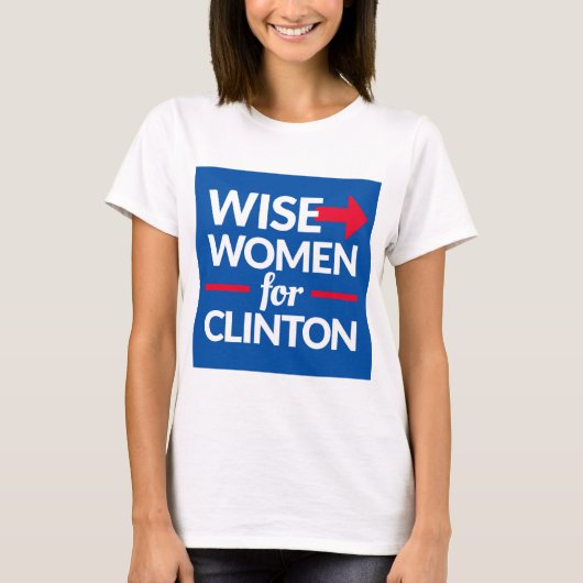 VROUWEN VOOR CLINTON Square Logo (met achterzijde) T-shirt (Voorkant)